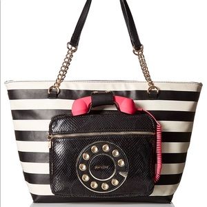 Betsey Johnson lrg tote w old style phone receiver